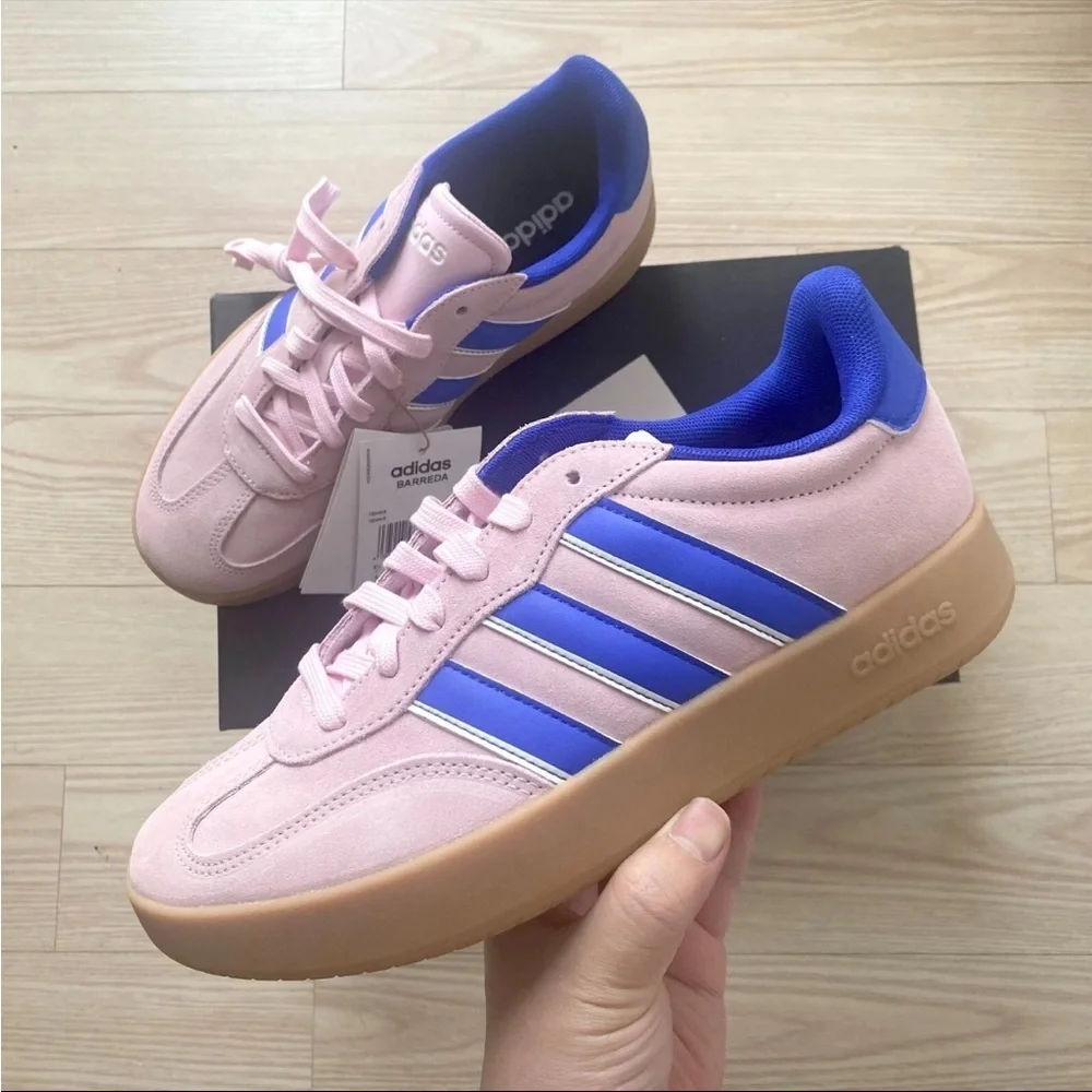Adidas originals Women's BARREDA Sneakers Clear Pink / Lucid Blue / Gum Sz 8